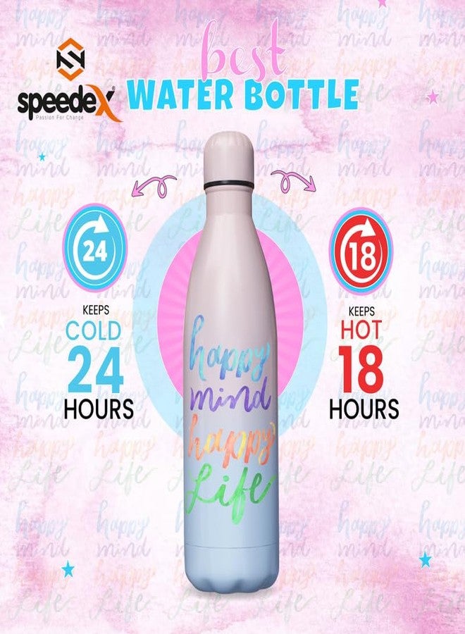 سبيديكس زجاجة ترمس سبيدكس - 500 مل، معزولة بتفريغ الهواء، مصنوعة من الفولاذ المقاوم للصدأ، مناسبة للأطفال والرجال والنساء - زجاجة ترمس مثالية للمدرسة والمكتب والسفر، لحفظ المشروبات الساخنة والباردة - مطبوعة - Image 4